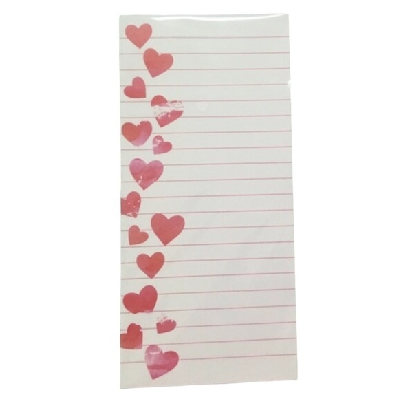 Valentines Stationery List Pad Sticky Note Heart Herringbone Planner Accessories - Picture 2 of 3